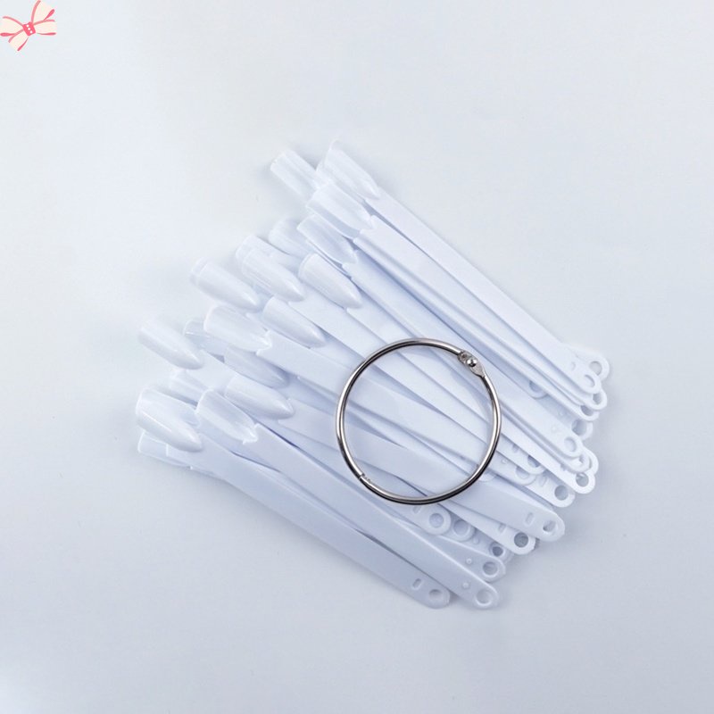 Set 50 Thẻ Móng Tay Giả Hình Quạt Bằng Acrylic Trong Suốt Trưng Bày Màu Sắc