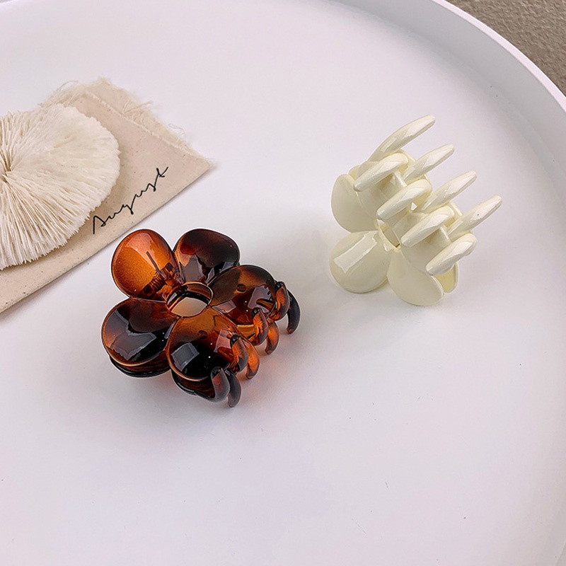 Kẹp tóc nữ bằng nhựa trong suốt thiết kế bông hoa nhiều màu sắc ngọt ngào tùy chọn