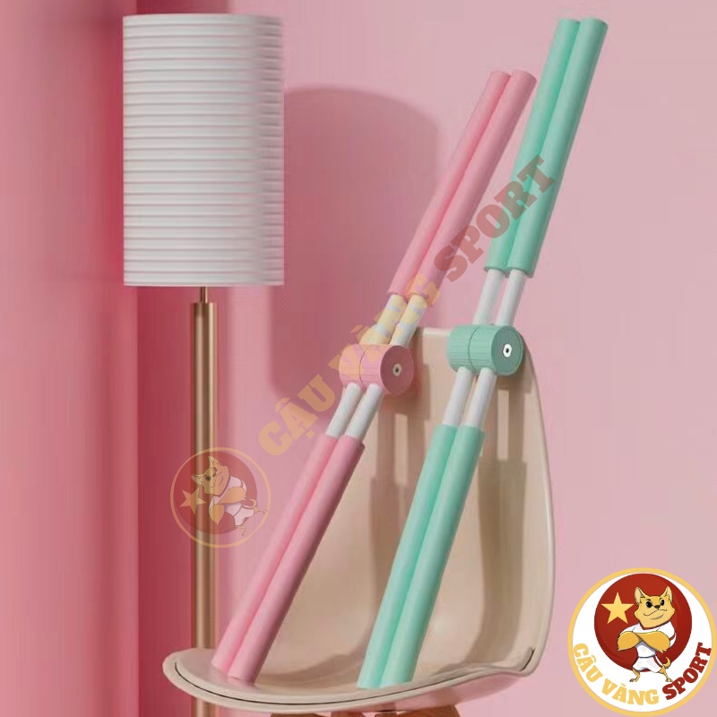 Gậy tập thẳng lưng, thanh gậy tập yoga chống gù lưng, mở vai hình chữ thập Cậu Vàng Sport