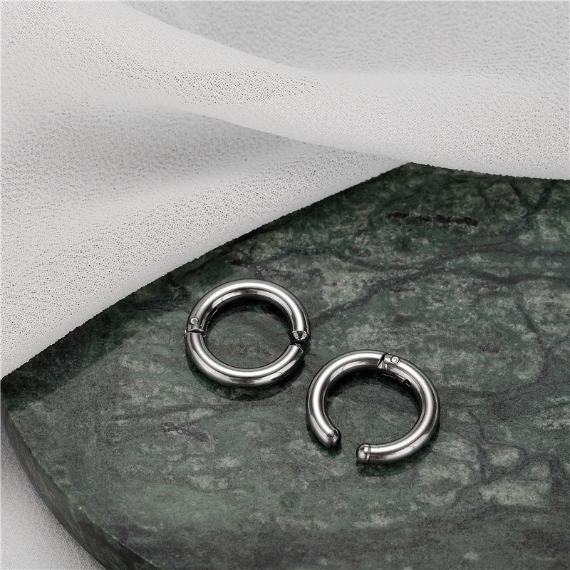 Khuyên Tai Kẹp, Khuyên Mũi, Môi Không Cần Xỏ Nam Nữ GIÁ 1 CHIẾC Unisex Tròn Circle Basic - Maxshopdoc