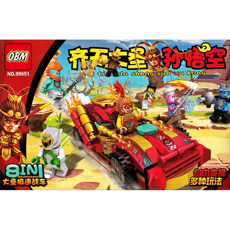 Đồ chơi lắp ráp Lego Tây Du Ký OBM 99651 Tề Thiên Đại Thánh Minifigures xếp hình Tôn Ngộ Không, Trư Bát Giới bộ 8 hộp