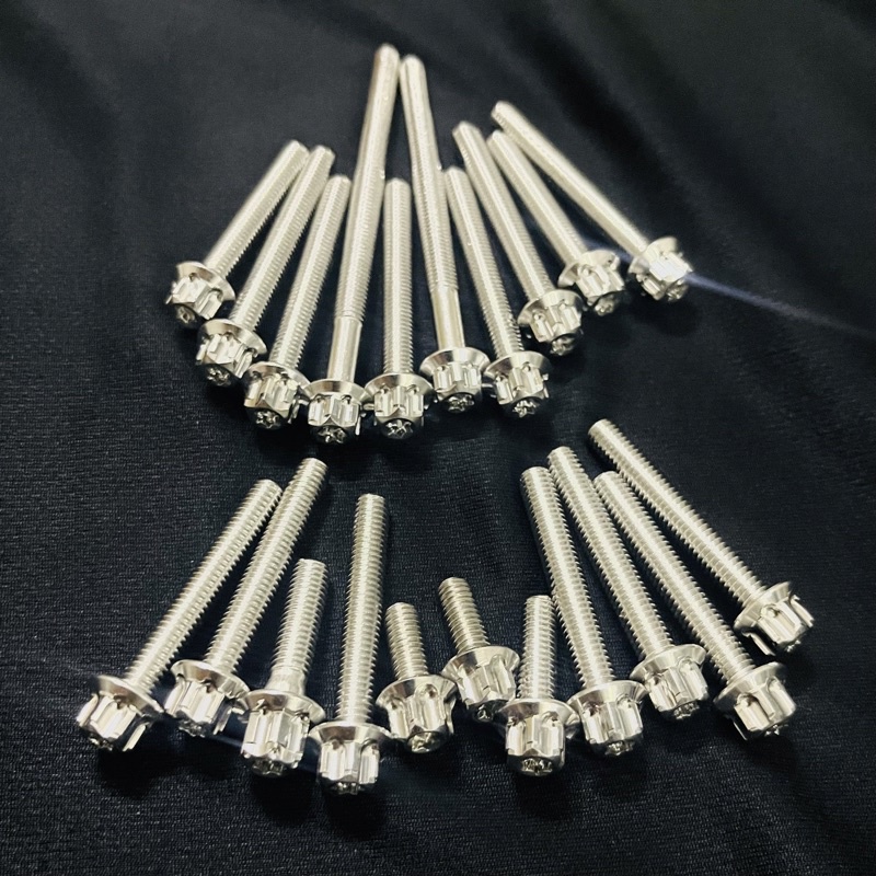 (Inox xịn) Combo 21 ốc salaya gắn full lốc máy Ex150/155/135/2010 tặng lông đền đỏ cực đẹp