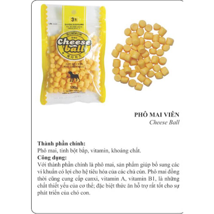 PHÔ MAI VIÊN BOWOW DÀNH CHO CHÓ MÈO 100g