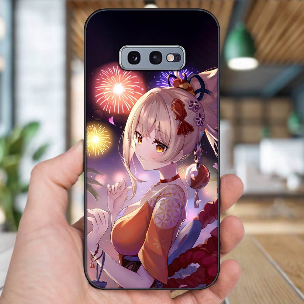 Ốp lưng Samsung S10e viền đen in hình Yoimiya Genshin Impact