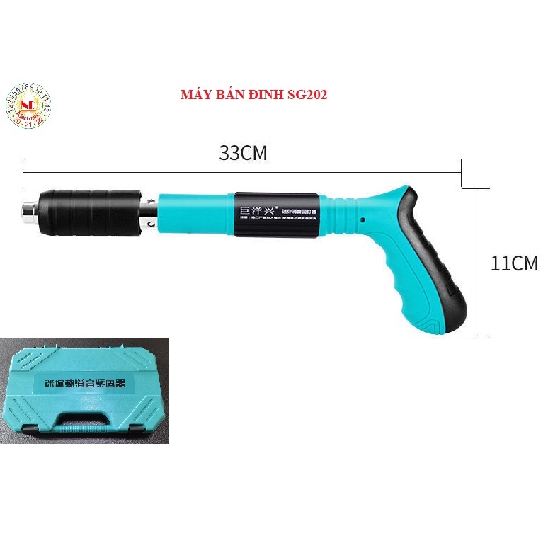 Máy Bắn Đinh Hạt Nổ SG202, Máy Bắn Đinh Mini Thế Hệ Mới Không Dùng Điện, Xuyên Thấu Bêtông, Sắt 6ly