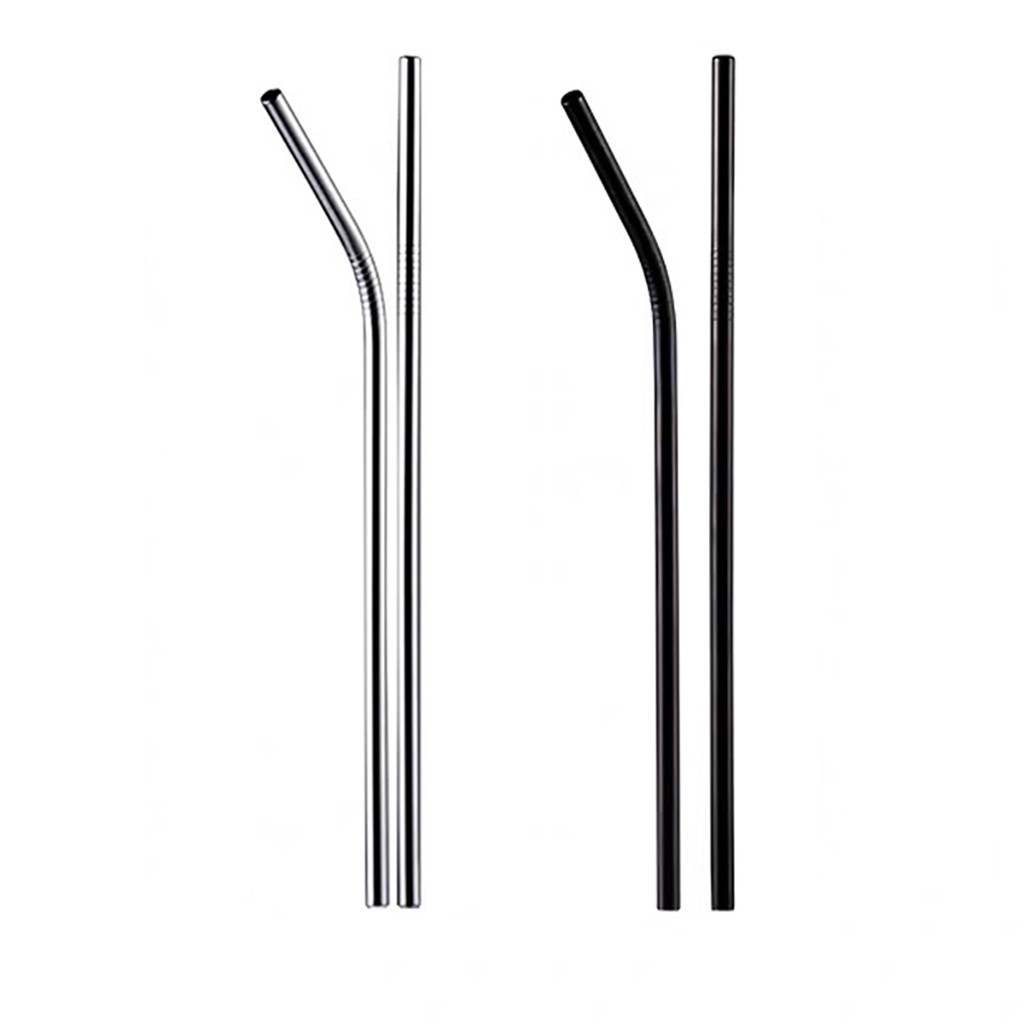 Ống hút cao cấp bằng thép không gỉ 304 an toàn sức khỏe có thể tái sử dụng hai lựa chọn màu bạc/đen | BigBuy360 - bigbuy360.vn