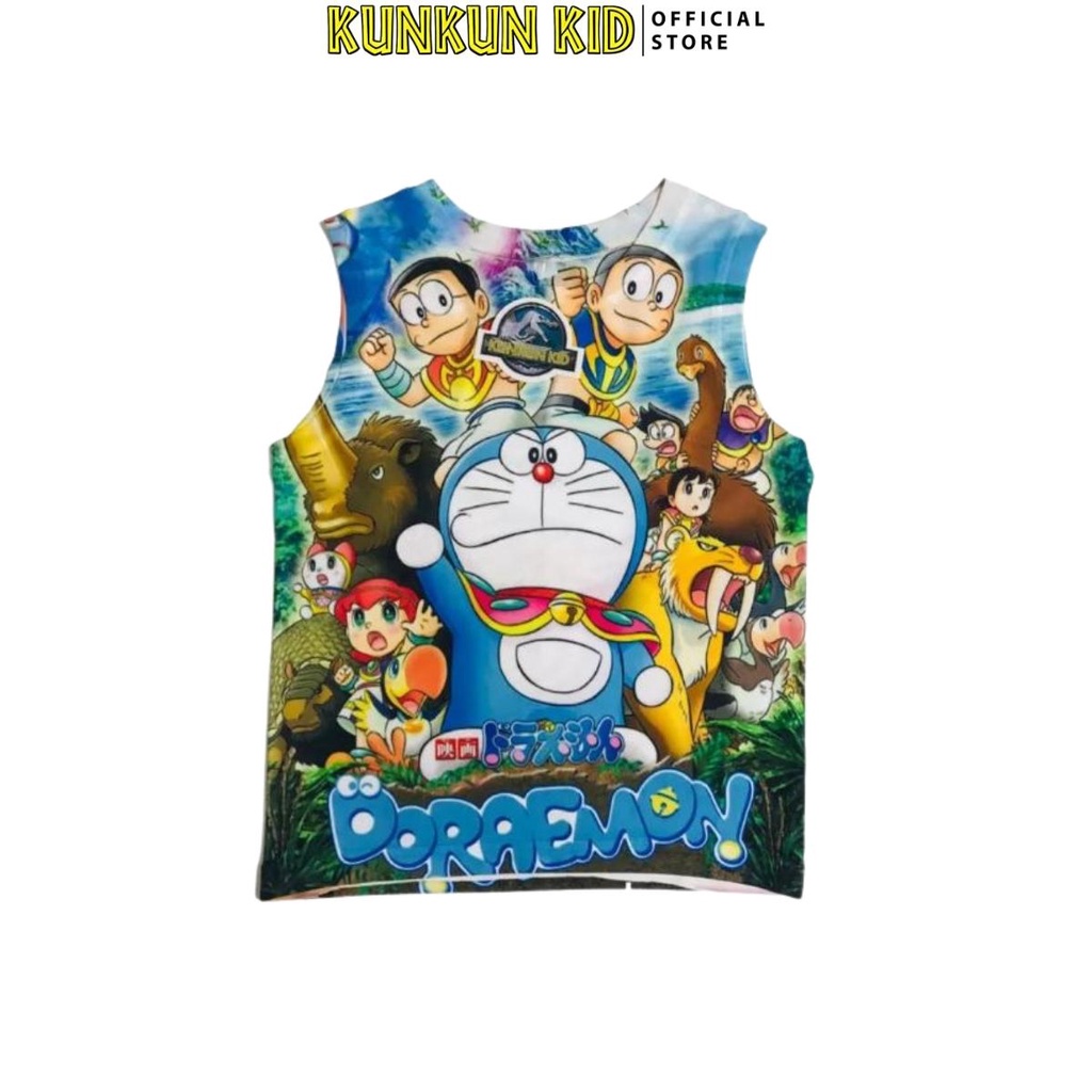 Quần áo bé trai in hình Doraemon Phiêu Lưu Kí size đại từ 10-60kg chất thun lạnh KunKun Kid BL219