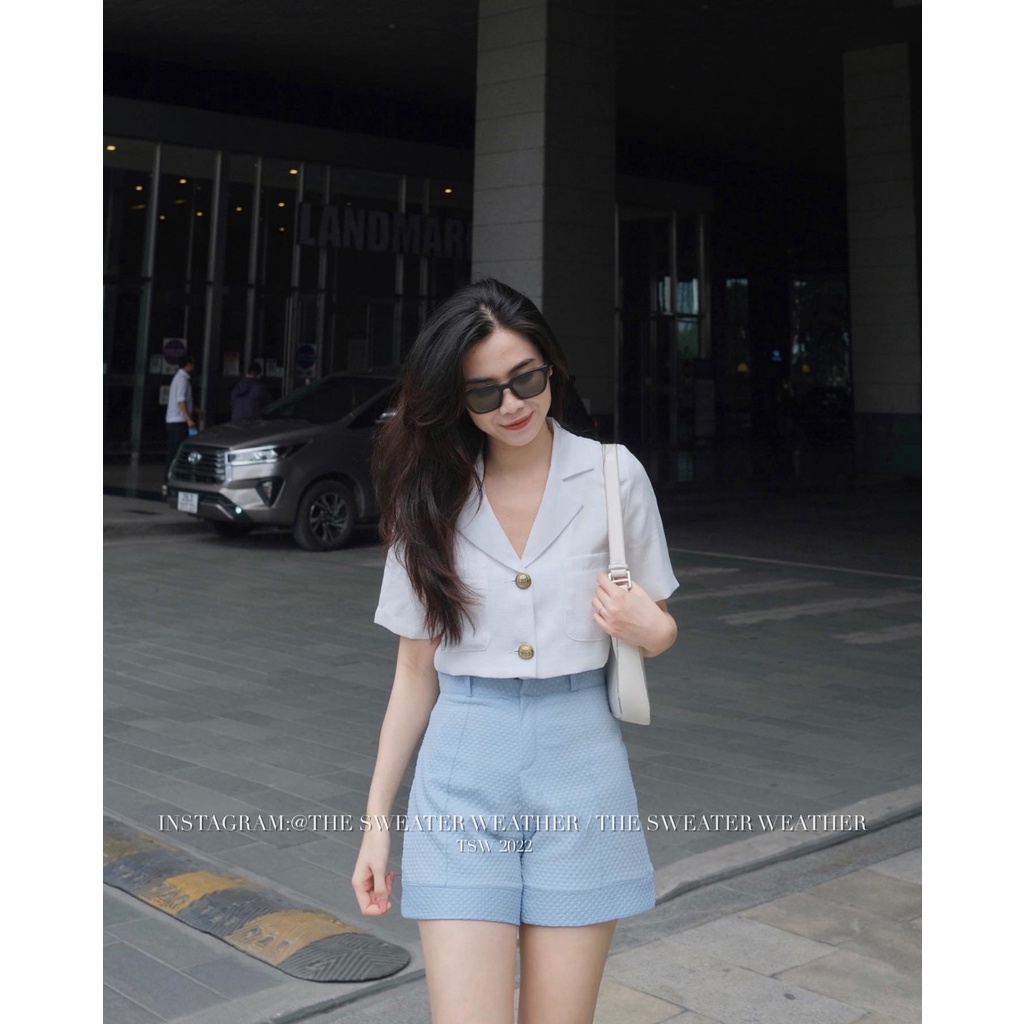 (Ảnh thật) Quần short tổ ong cạp cao gập gấu 4 màu the.sweaterweather TSW | BigBuy360 - bigbuy360.vn