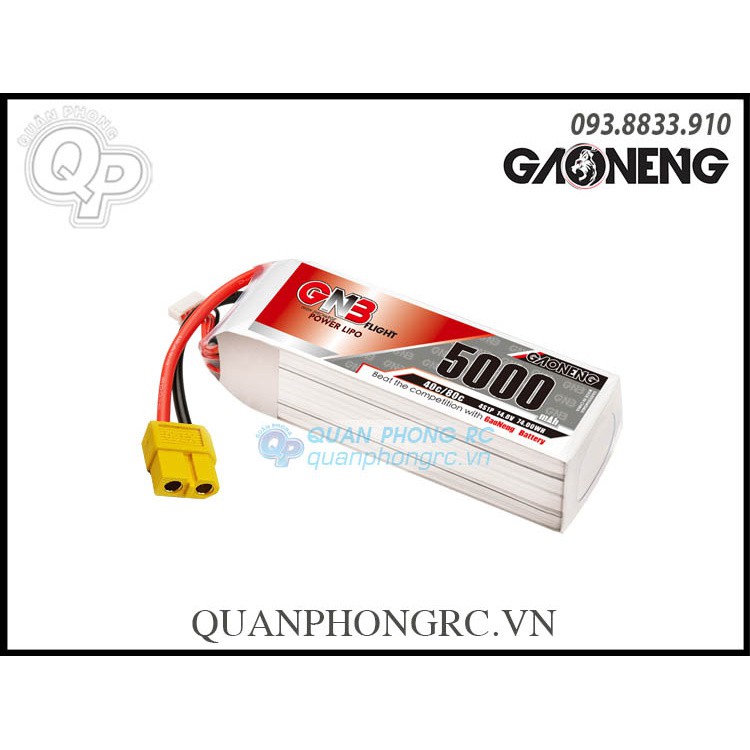 ﹉PIN GNB 5000mAh 4S 40C 14.8V LiPo Battery XT60