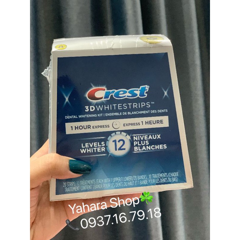 [CHÍNH HÃNG] FULLBOX 20 Miếng Dán Trắng Răng Crest 1 Hour