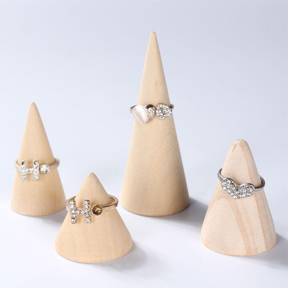 ANEMONE Giá Trưng Bày Nhẫn Hình Nón Bằng Gỗ Thiết Kế Sáng Tạo