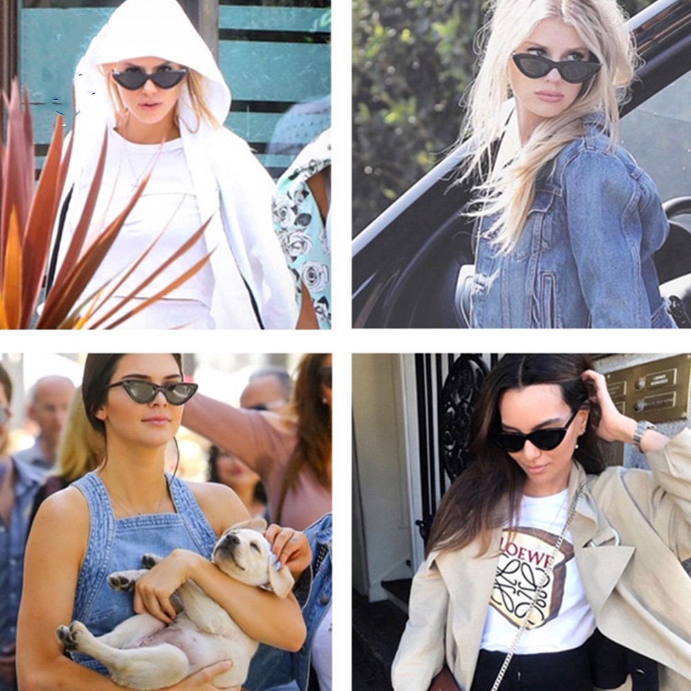 Kính mát mắt mèo phong cách cổ điển xinh xắn dành cho nữ kính chữ v nhiều màu