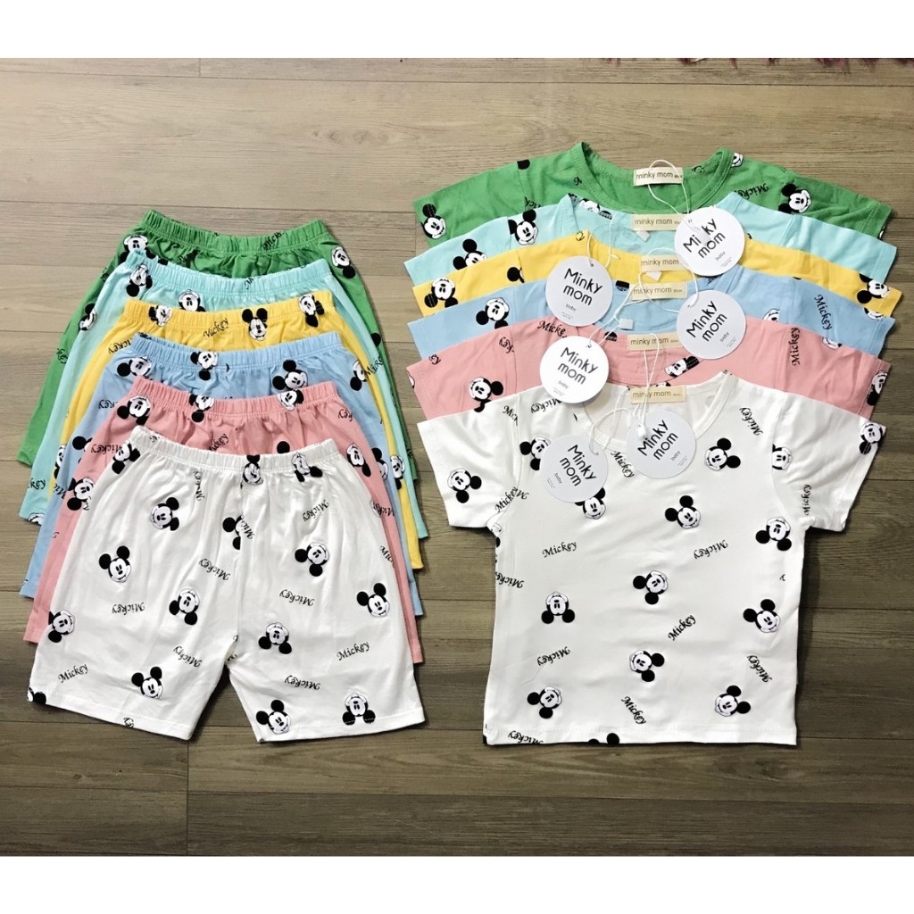 Bộ Minky Mom Cộc Tay Cho Bé Bộ Thun Lạnh Cộc Tay siêu mềm mịn mát cho bé trai bé gái Mặc Hè