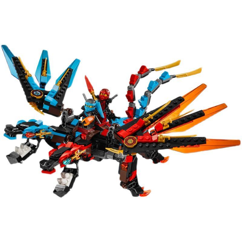 Ninjago Series Kay Ice Fire Rồng nguyên tố hai đầu tương thích với Lego Đồ chơi rồng lắp ráp khối xây dựng