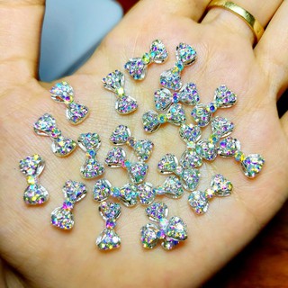 nơ bạc 3d lớn trang trí móng nail(có sẵn)mã 88