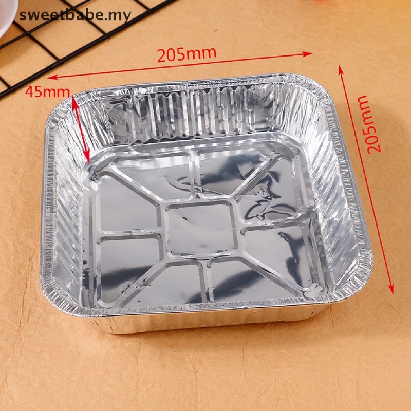 Set 4 Khay Giấy Nhôm Hình Vuông Đựng Thực Phẩm Tiện Dụng