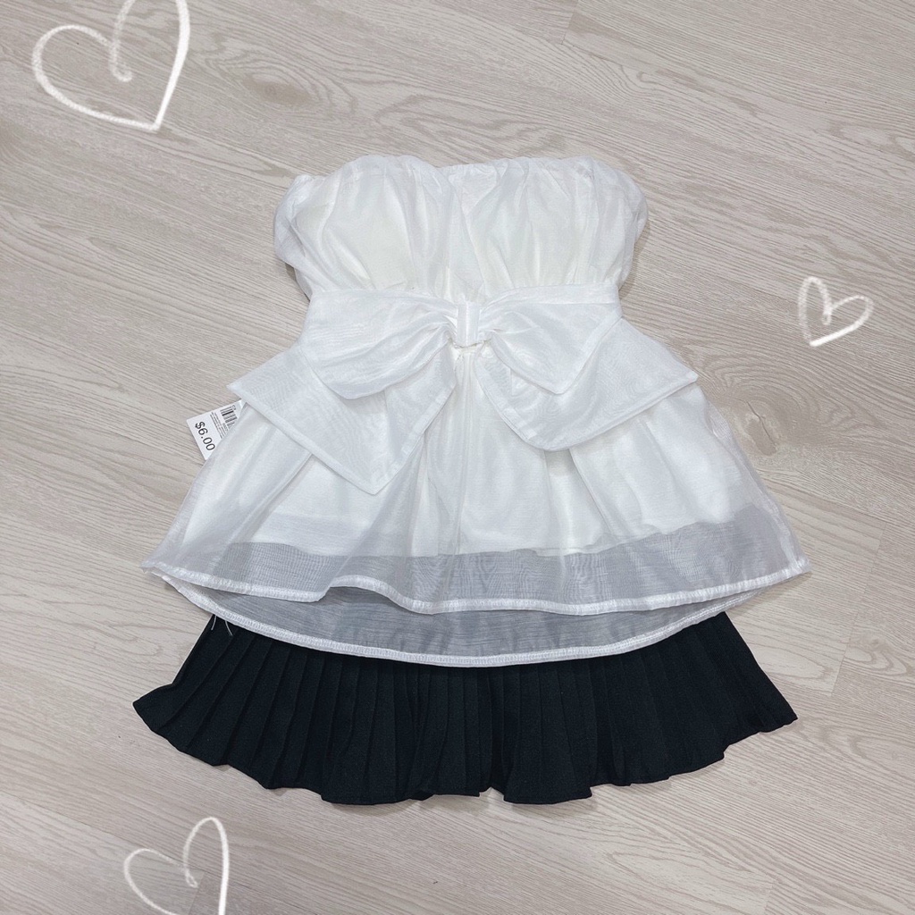 áo kiểu ống phồng nơ kiếng hot hit ảnh thật u