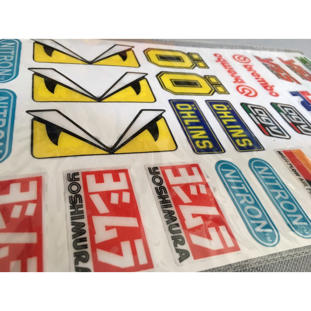 Trọn bộ tem logo dán xe máy, tem phũ nhựa dán xe máy nhiều hình siêu cá tính