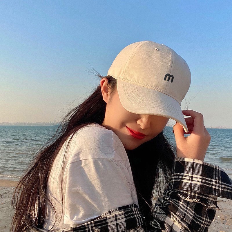 Mũ lưỡi trai thêu chữ M,Nón kết nhiều màu phong cách Ulzzang form unisex nam nữ