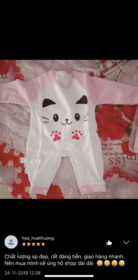 Bodysuit body cotton dài tay đáng yêu cho bé