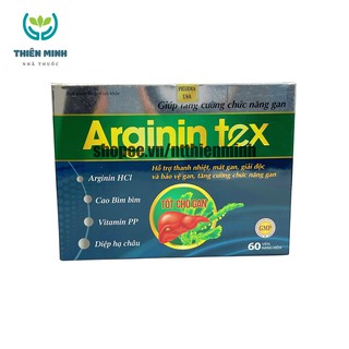 Bổ gan ARGININ TEX bảo vệ gan ,  làm mát , giải độc , hạ men gan- HỘP 60 Viên