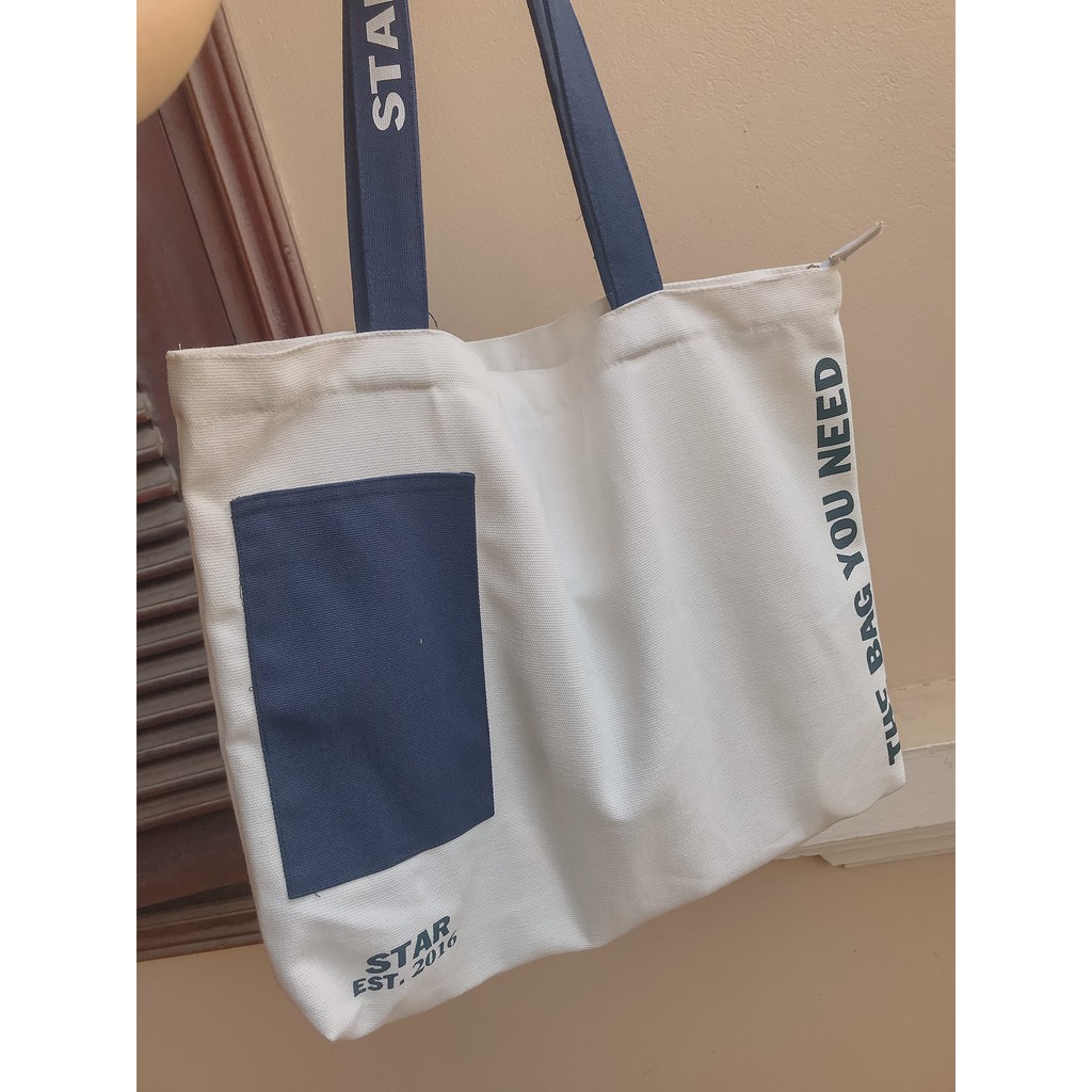 Túi Tote Dáng Thể Thao 🦋 Tủi Vải Quai Xách In Start Unisex 🦋