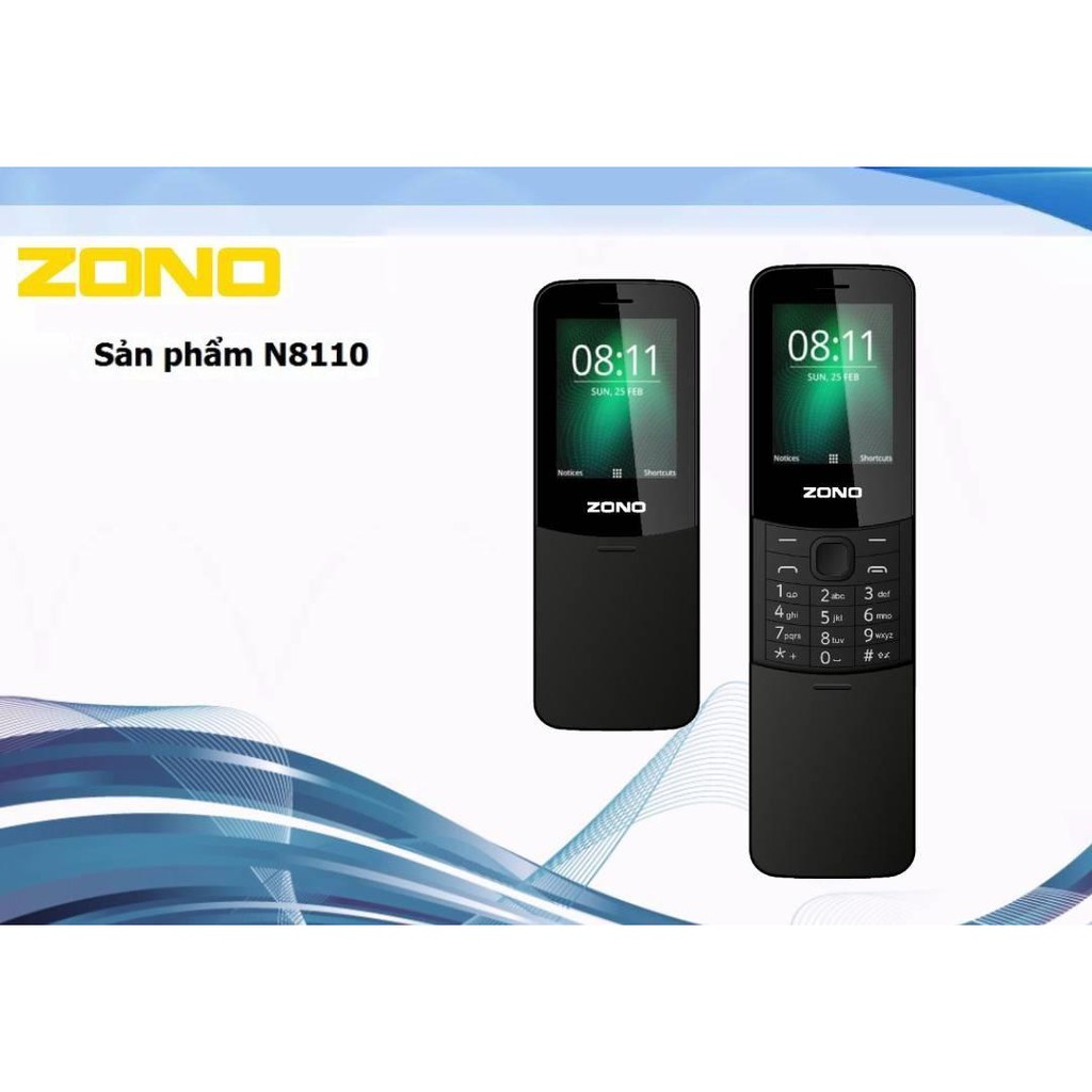 [Rẻ Hơn Hoàn Tiền] Điện Thoai Cơ Bản GSM ZONO N8110 (2 sim 2 sóng) FM không dây - Hàng chính hãng bảo hành 12 tháng