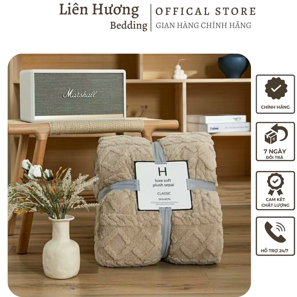 Chăn cừu vặn thừng nhập khẩu Loại 1, Mền lông cừu siêu nhẹ mẫu mới nhất năm dành cho 4 mùa kích thước 2mx2m3