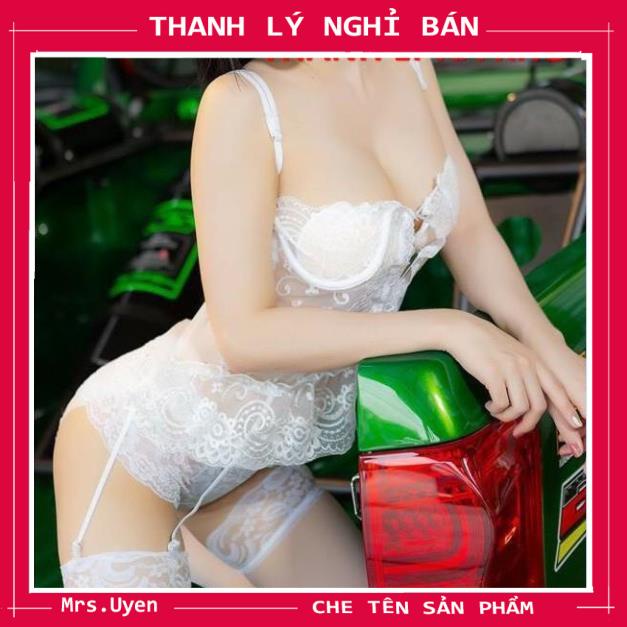 Bộ ngủ body ren quyến rũ, cực tôn dáng, bodysuit ren kèm kẹp, garter corset ren sexy [gc01] | BigBuy360 - bigbuy360.vn