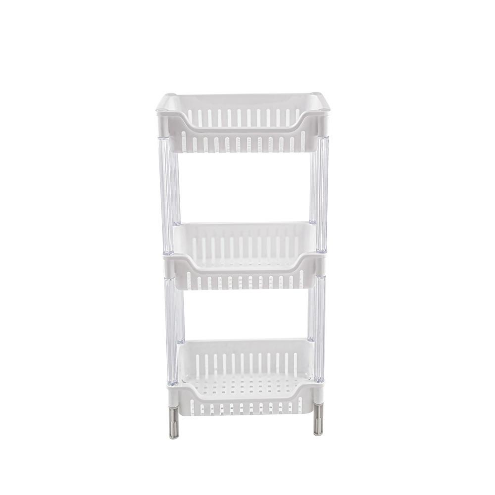 HomeBase KEYWAY Giá phòng bếp bằng nhựa 3 tầng AE273 Thái Lan W31,4xH64,5xD19,5cm màu trắng
