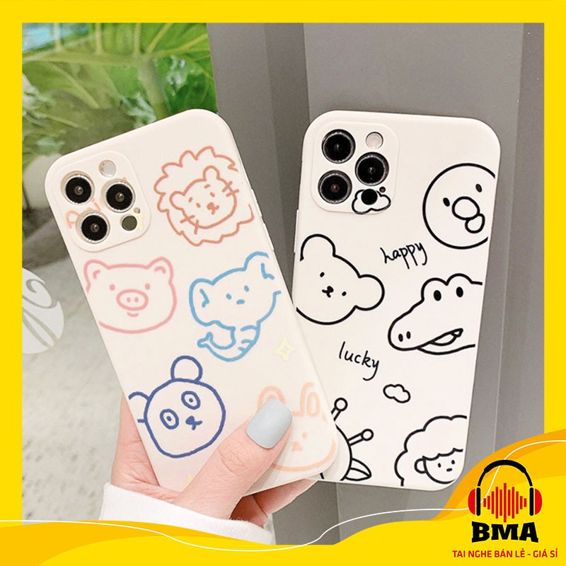 Ốp lưng xiaomi redmi note 10 /note 9s/note 8/note 7/9A/note 8 pro/8/9 mẫu Happy Zoo cạnh vuông