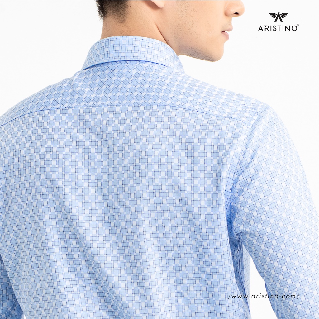 Áo sơ mi nam dài tay ARISTINO dáng ôm nhẹ, tà lượn, họa tiết dệt dobby tinh tế, lịch lãm - ALS22101