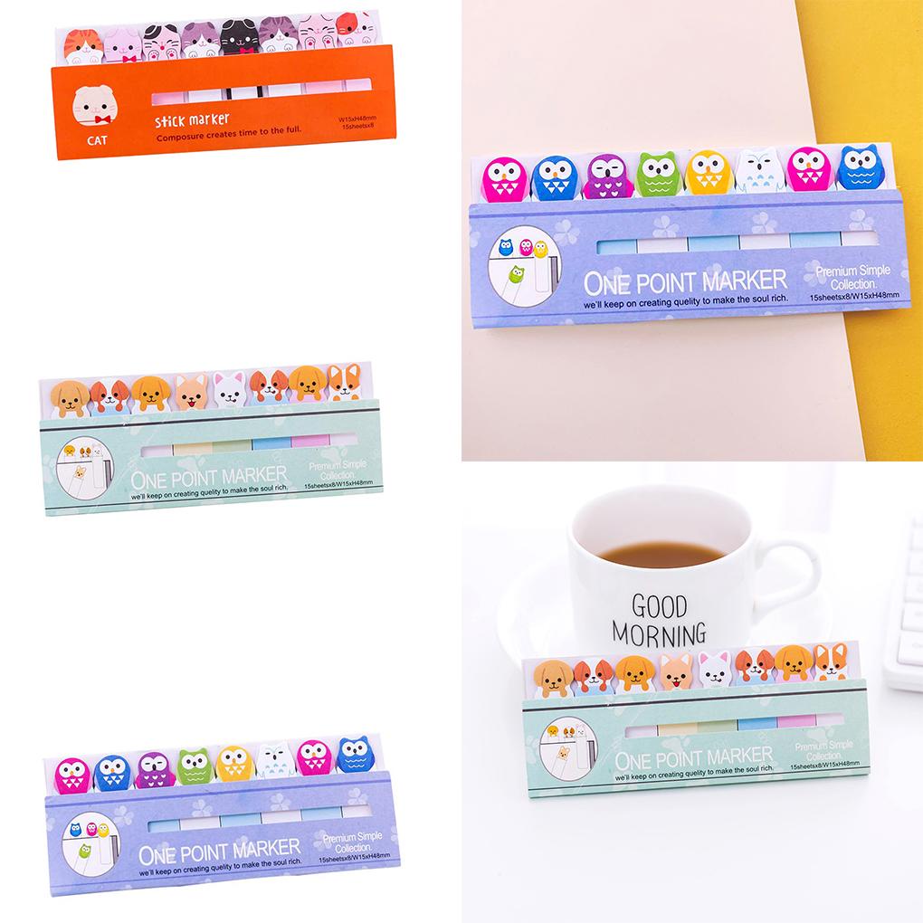 Tấm Giấy Ghi Chú Họa Tiết Hoạt Hình Động Vật Dễ Tháo Rời Tiện Dụng Cho Học Sinh / Văn Phòng