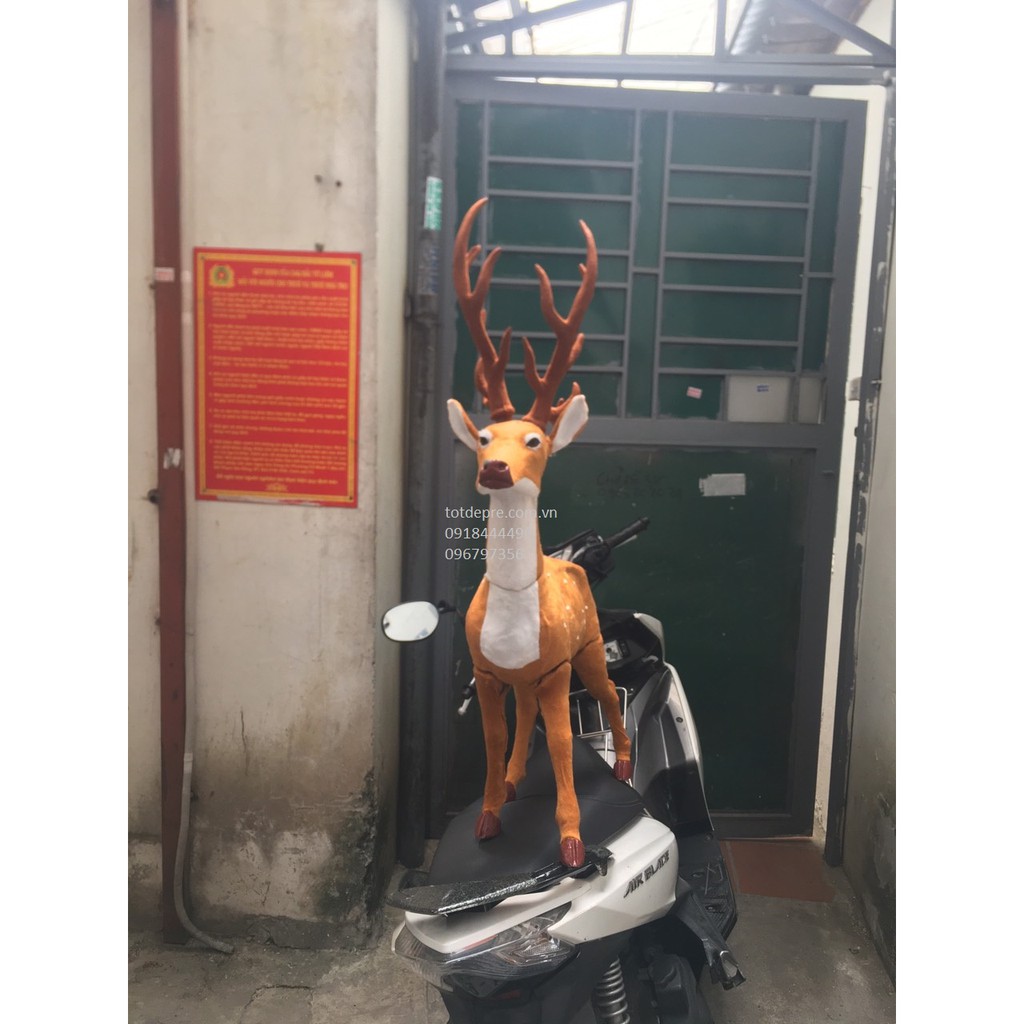 Nai nhung ( Tuần lộc ) cao 80cm trang trí Giáng sinh