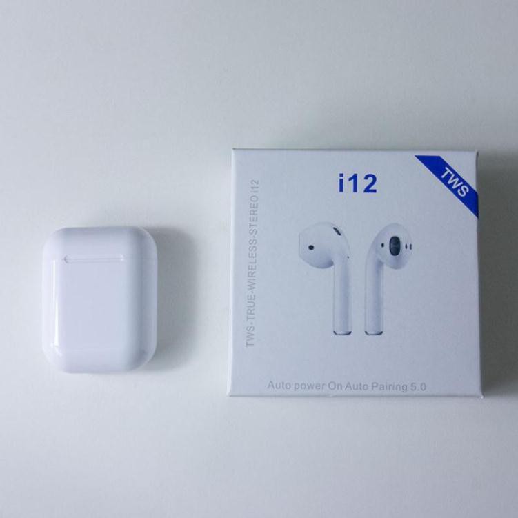 [ Xả Kho ] Tai Nghe Bluetooth không dây i12 TWS 5.0 , Cảm Biến Vân Tay,  Bass hay