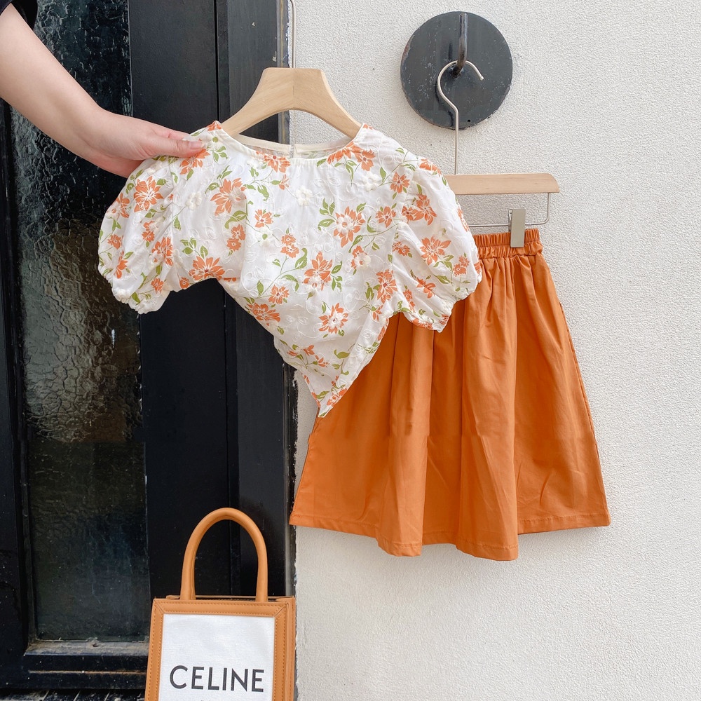 Set Áo Thêu Hoa + Chân Váy Thiết Kế Mới 2022 Thời Trang Dành Cho Nữ