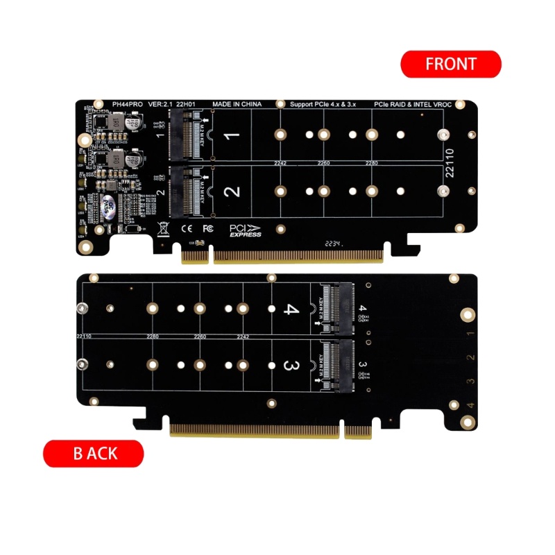 Bộ 4 Ổ Đĩa Mở Rộng PCI-E X16 Sang M.2 NVMEx4 SSD