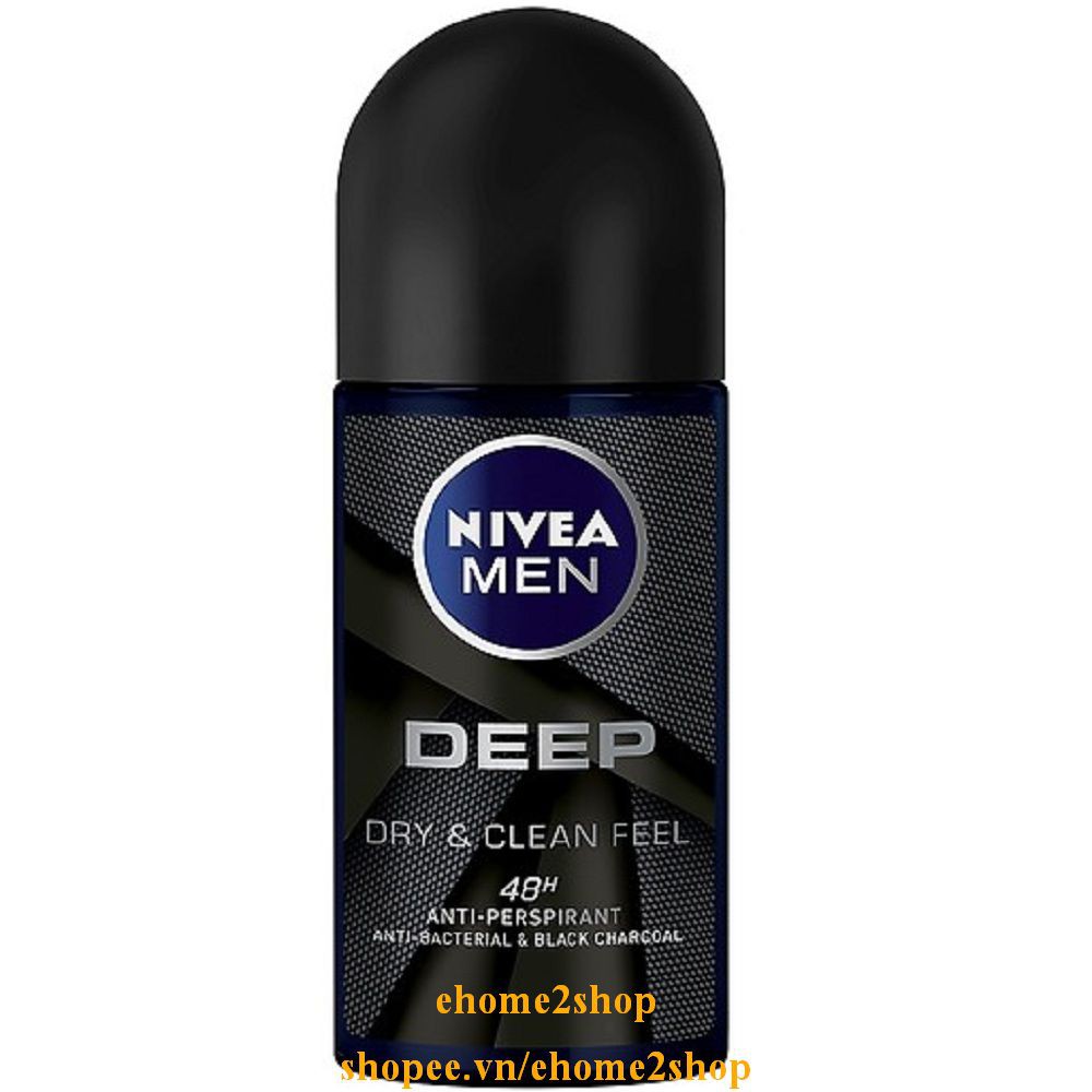 Lăn Khử Mùi Nivea Nam 50ml Deep Dry & Clean Feel shopee.vn/ehome2shop.