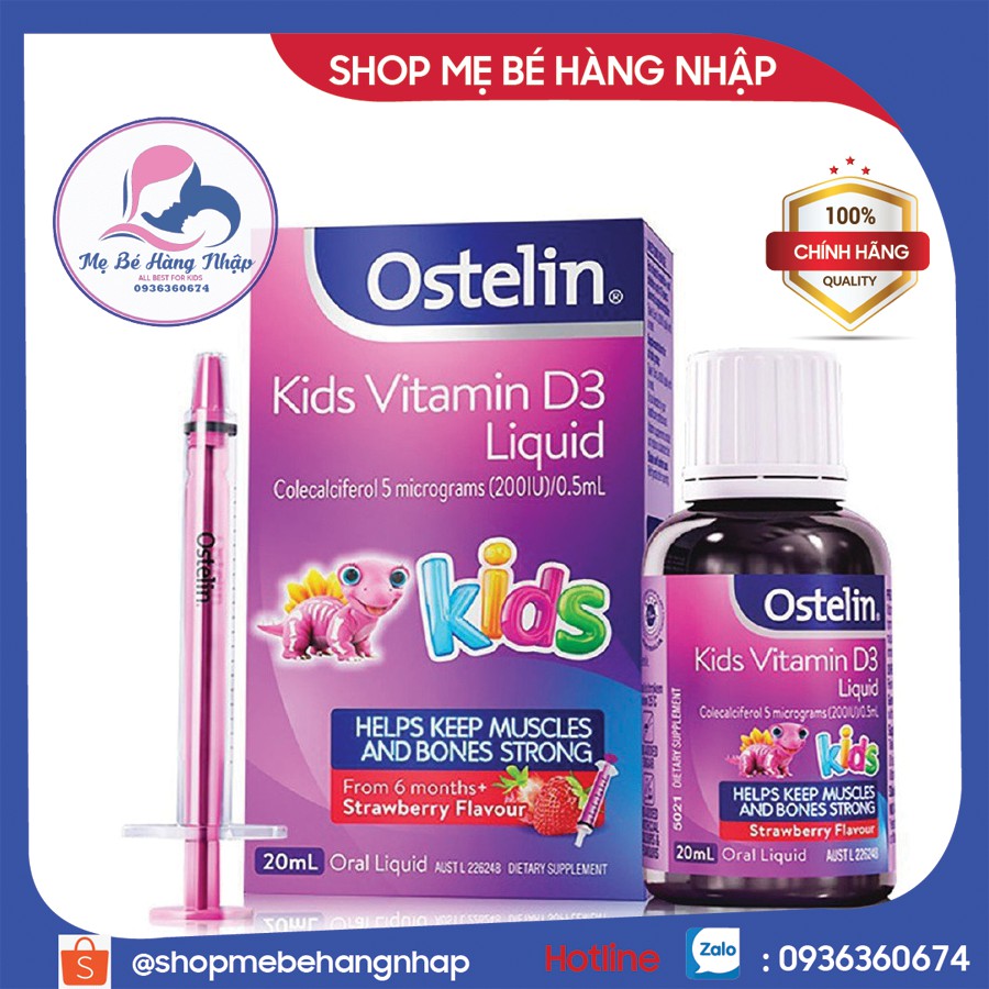 Vitamin D Ostelin Úc cho trẻ từ 6 tháng trở lên - 20ml