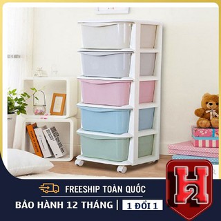 Tủ Nhựa Việt Nhật 5 Tầng ❤️FREESHIP❤️ Giảm 10k khi nhập mã [ Wds01 ] - CÓ BÁNH XE ĐA NĂNG
