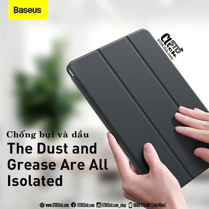 BAO DA IPAD AIR 4 2020 - AIR 10.9 BASEUS SIMPLISM THREE-FOLD NAM CHÂM HÍT LƯNG CHÍNH HÃNG | BigBuy360 - bigbuy360.vn