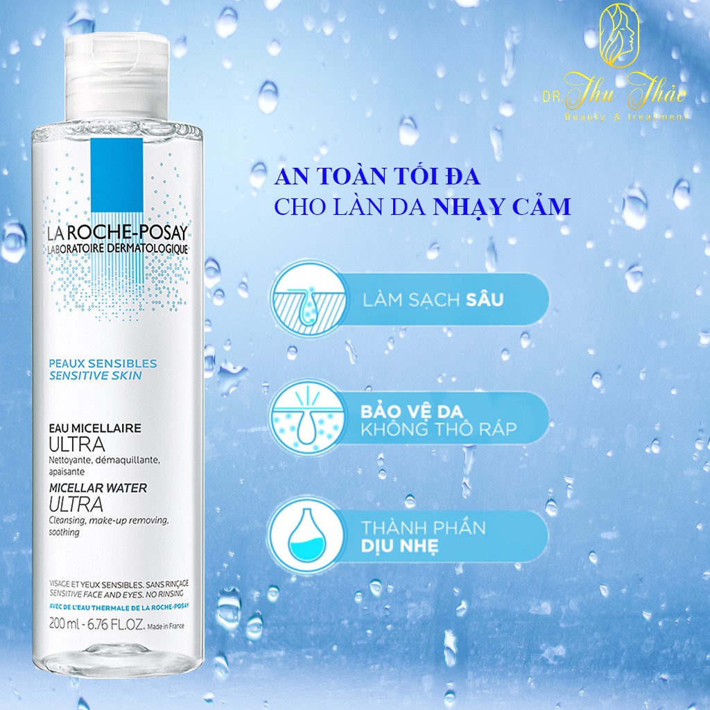 Nước tẩy trang La Roche-Posay Micellar Water Ultra Sensitive Skin cho da nhạy cảm 200ml, 400ml