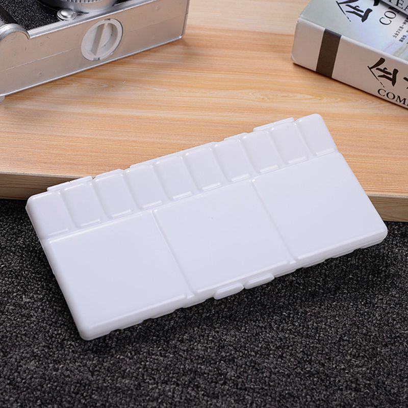Khay Đựng Màu Nước Bằng Nhựa Trắng Nắp Lật 25 Ngăn Tiện Lợi