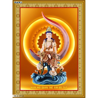 Tranh đính đá 5D , Tranh Quan thế âm bồ tát đính full đá