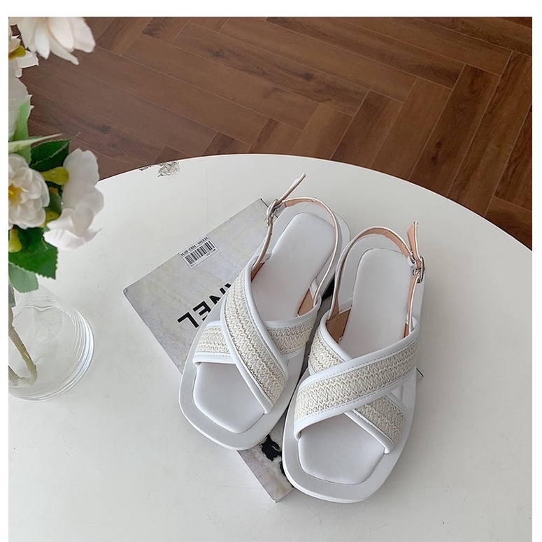 Dép sandal nữ chống trượt quai chéo, 3 màu thiết kế mới HSD225