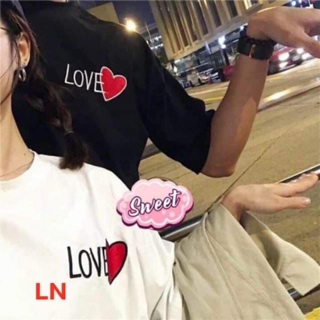 Áo logo Love tim ép nổi DAN765 N213 N213 siêu đẹp