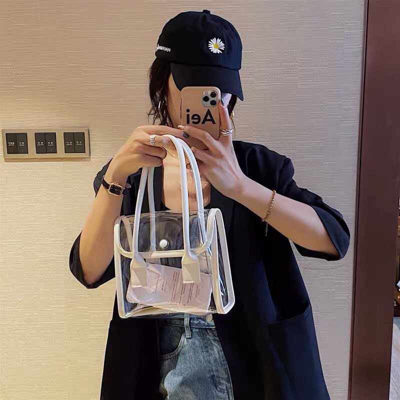 🌿🌿 Túi Xách Nữ Trong Suốt Sang Chảnh Mẫu Mới, Túi Trong Suốt, Túi Du Lịch Trong Suốt (3 Màu Lựa Chọn) | BigBuy360 - bigbuy360.vn