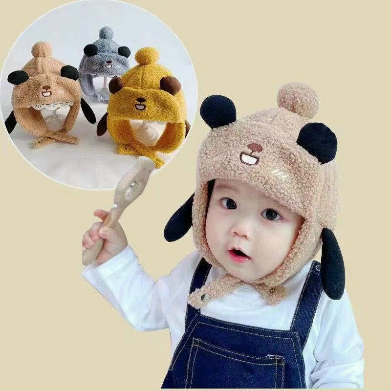 Mũ len cho bé, mũ phi công cho bé lông cừu siêu ấm, cực xinh