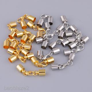[baoblaze2] Set 20 Nắp Da Bọc Dây Cáp kumihimo Vừa Vặn 4mm Bằng Đồng Thau