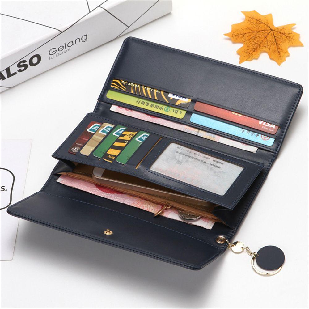 WATTLE Ví Dài Đựng Thẻ Thời Trang Hiệu Cartera Mujer Giá Đỡ